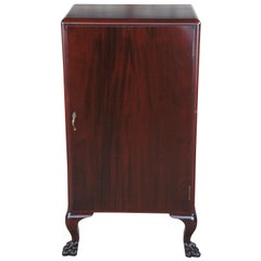 Used American Empire Mahogany Record Sheet Music Cabinet Bookcase Claw Feet