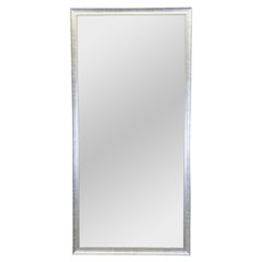 Used Monumental Modern Silver Full Length Beaded Dressing Mirror Mantel Floor 101"