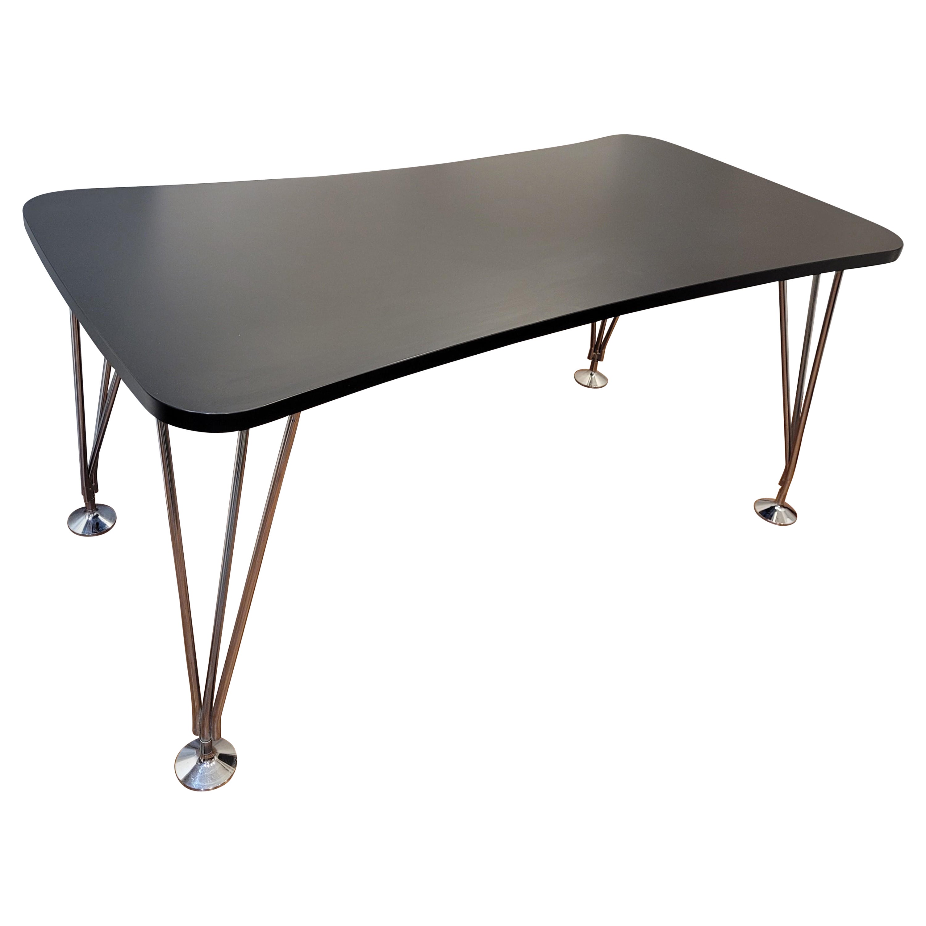 Black Dining Table by Piet Hein for Fritz Hansen, 1960s For Sale