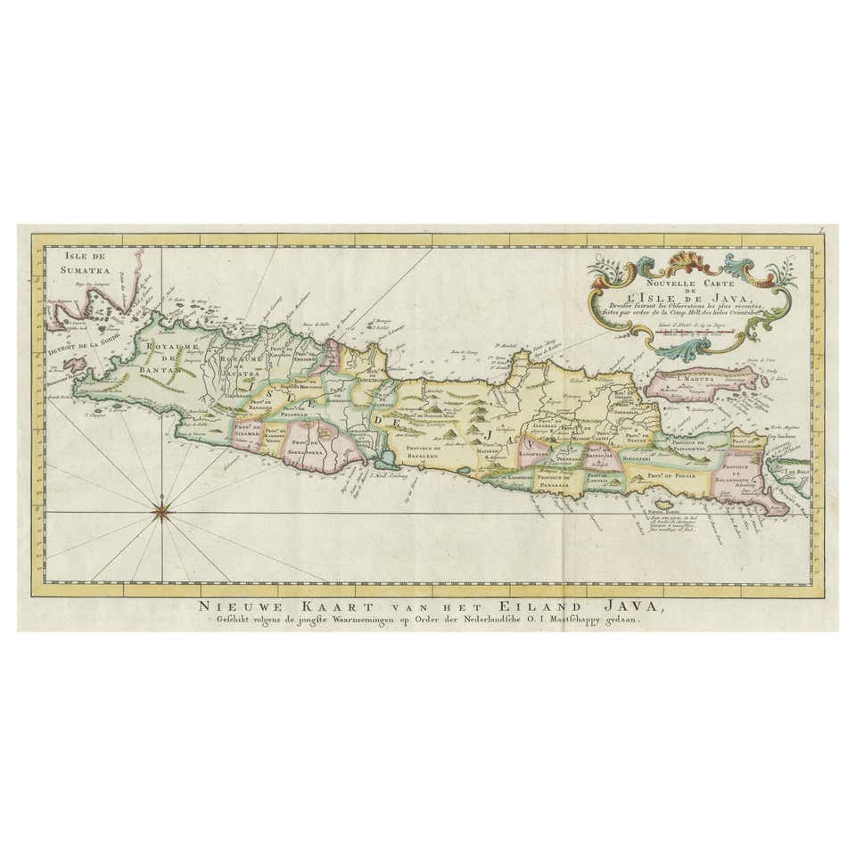 Antique Map of Banten Bay on Java Island, Indonesia, c.1720 For Sale at ...