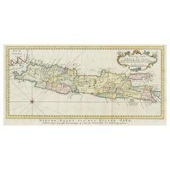 Carte ancienne de l'île de Java, Indonésie