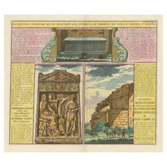 Antique Print showing Monuments in Ephesus, present-day Izmir province, Turkey