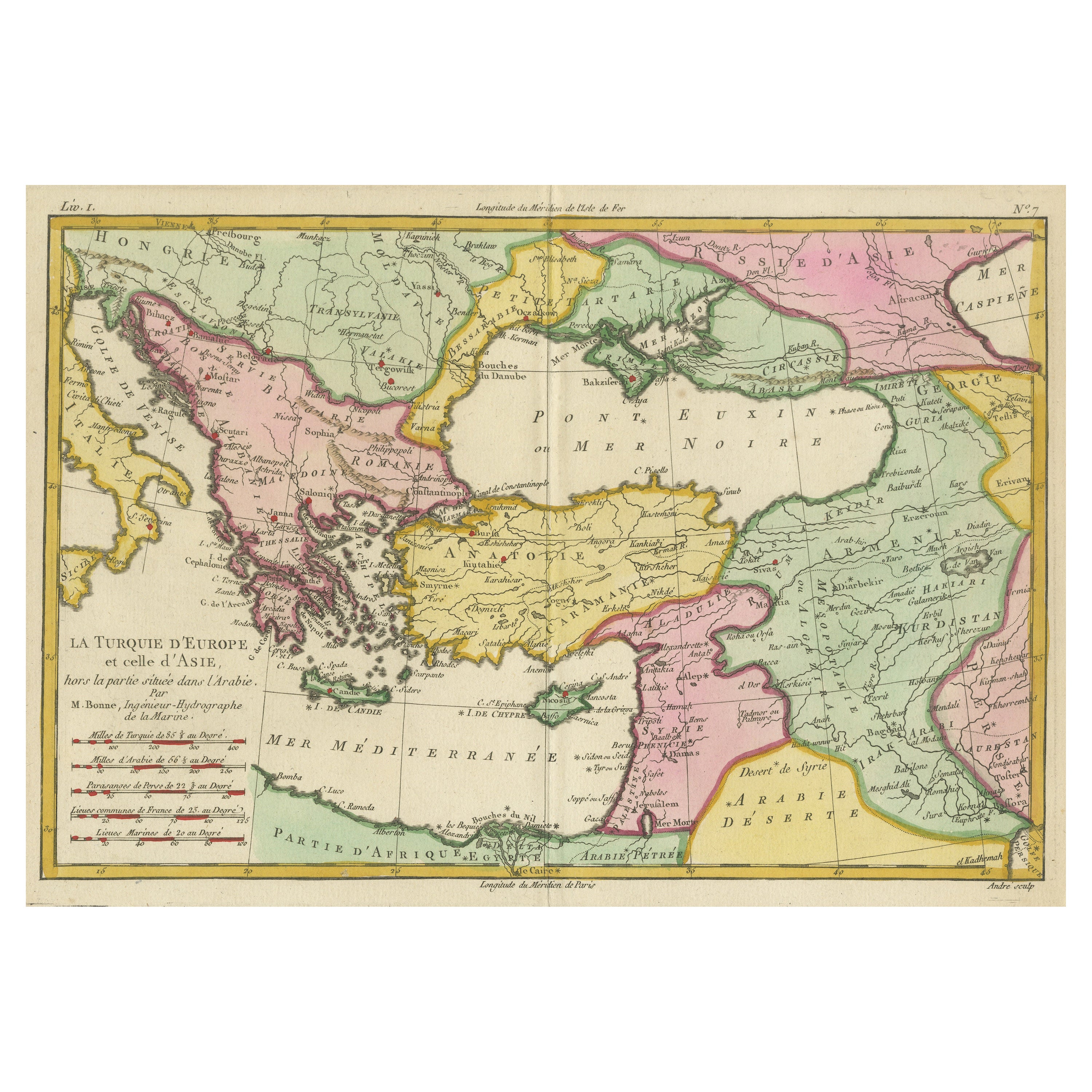 Antike Karte des östlichen Mittelmeerraums und des Balkans