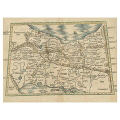 Original Antique Woodcut Map of Persia