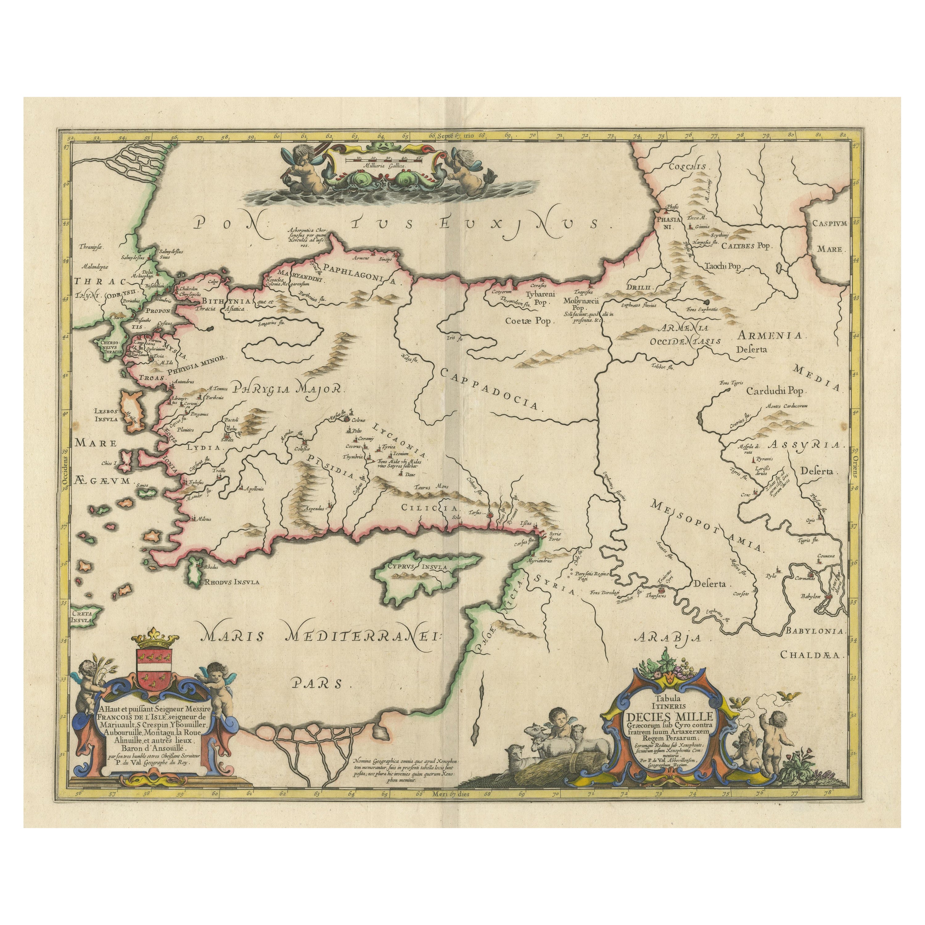 Antique Map of the Region involved in the Conquest of Cyrus the Great For Sale