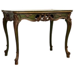 Antique French Provincial Accent Table with Hand Painted Details. Made In Italy.
