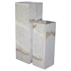 Vintage 1970’s Italian Marble Pedestals Pair