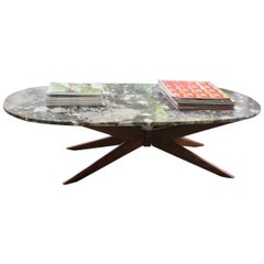Vintage Midcentury German Marble Coffee Table