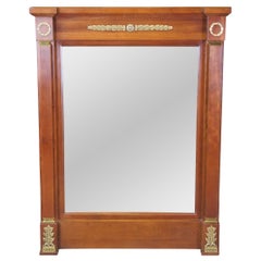 Vintage Harden French Empire Egyptian Revival Solid Cherry Beveled Glass Mirror