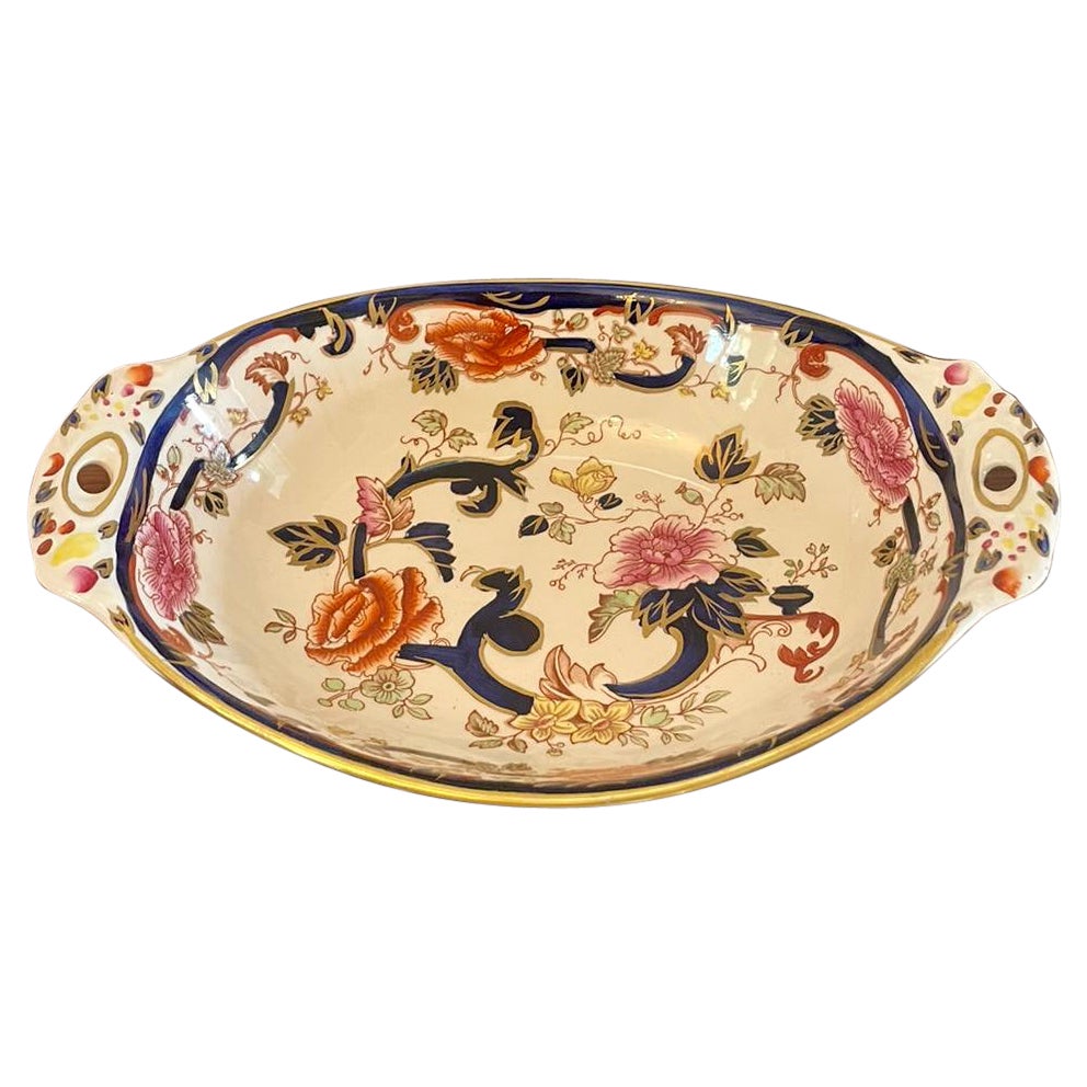 Quality Antique Hand Painted Masons Ironstone Bowl For Sale