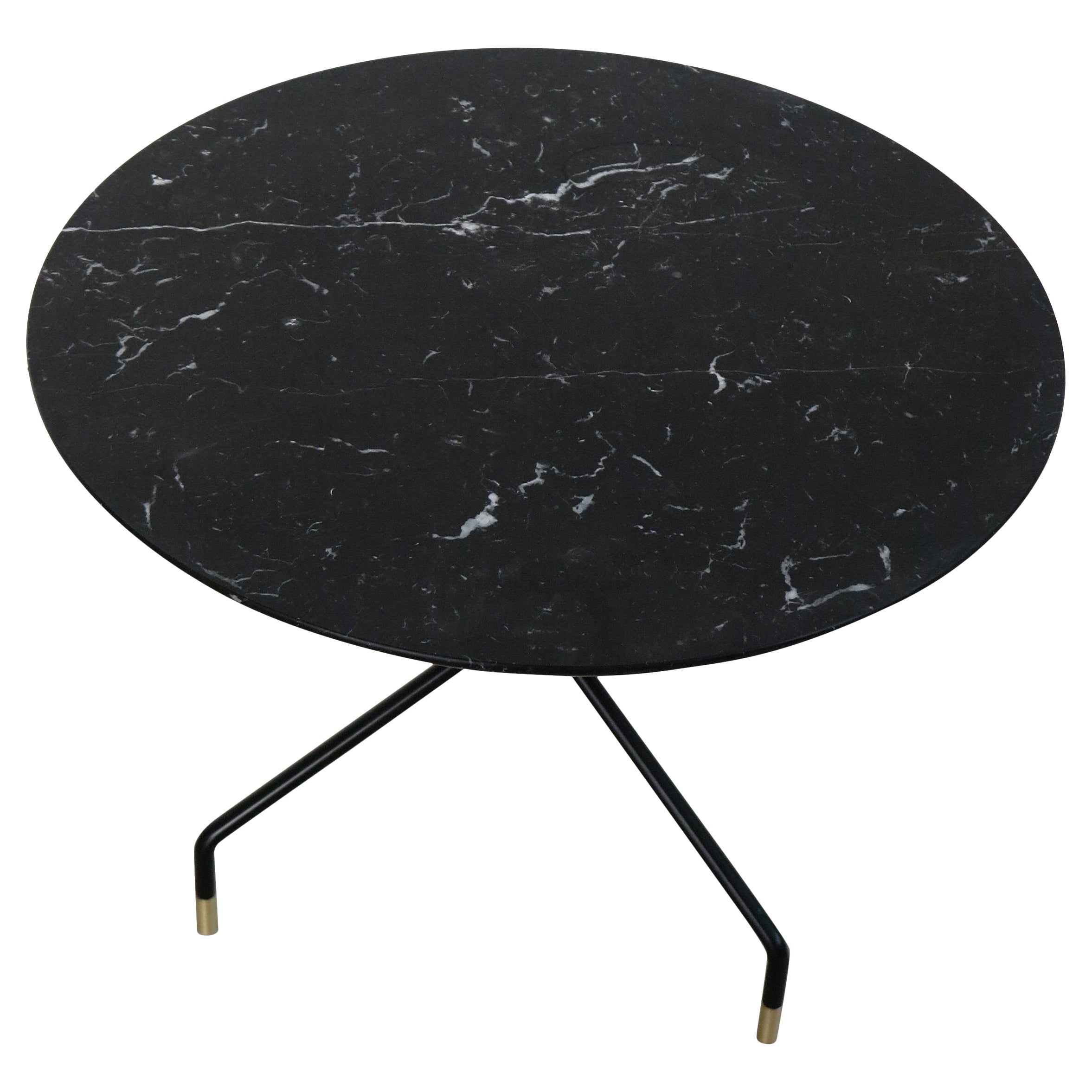 Table basse ronde contemporaine italienne en marbre noir New Design Capperidicasa en vente