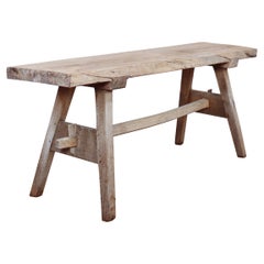 French Bleached Oak Trestle Table