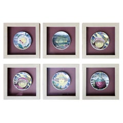 Piero Fornasetti Framed Set of Coasters of the Months, "12 Mesi, 12 Soli" design