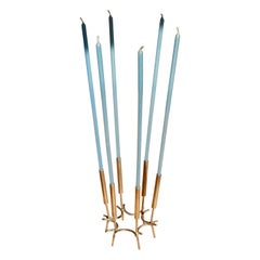 Paavo Tynell scultural candelabre circa 1960, nikel brass.
