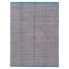 Modern Gray Indian Loop/Cut Wool Rug Handmade By Apadana