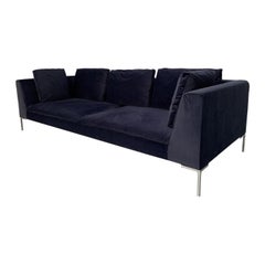 B&B Italia Charles Large CL270 4-Sitz Sofa - in Marineblau Samt