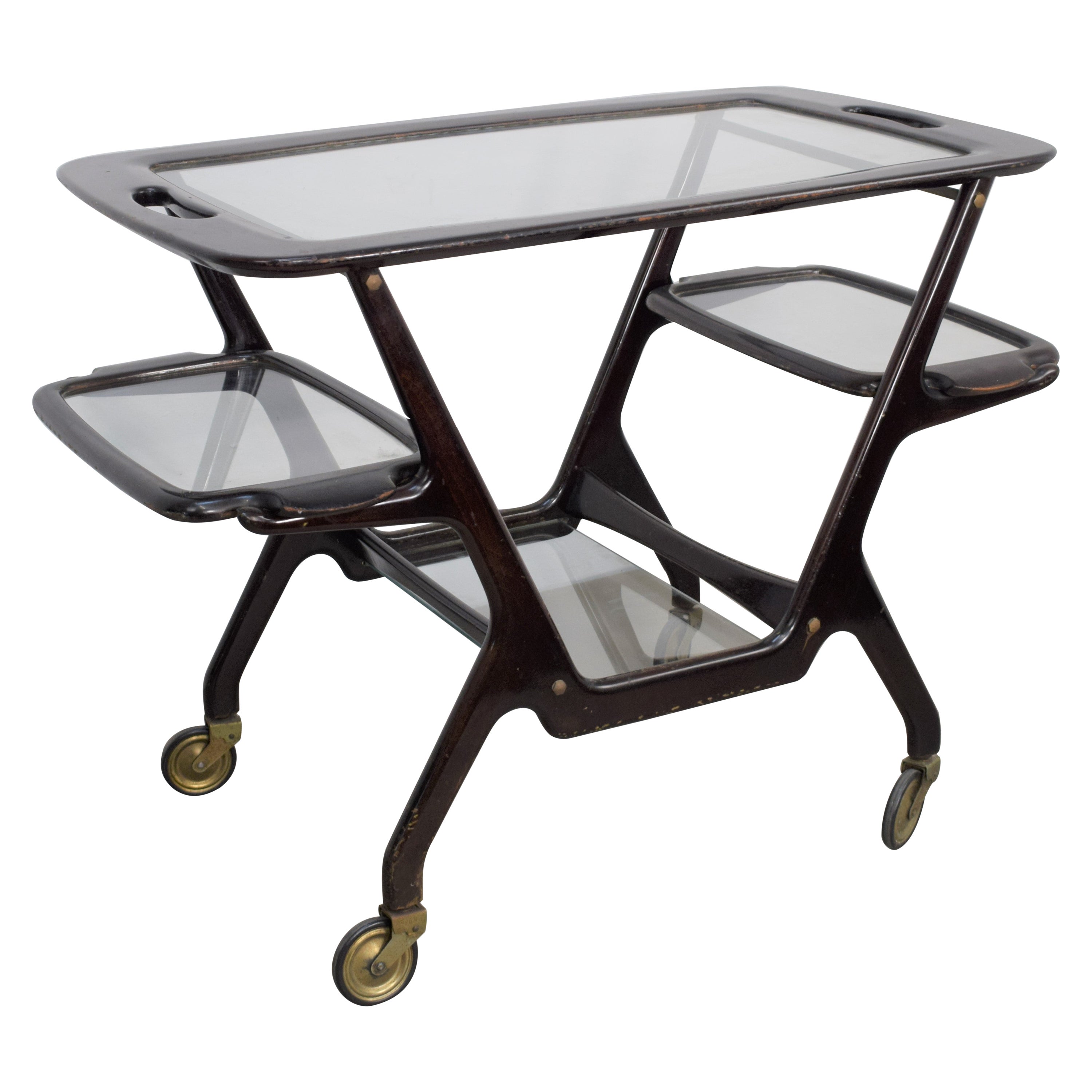 Italian bar cart by Cesare Lacca, 1950s