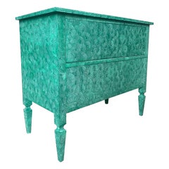 Delia chest by the fabulous things in hand painted absolute green swirl 