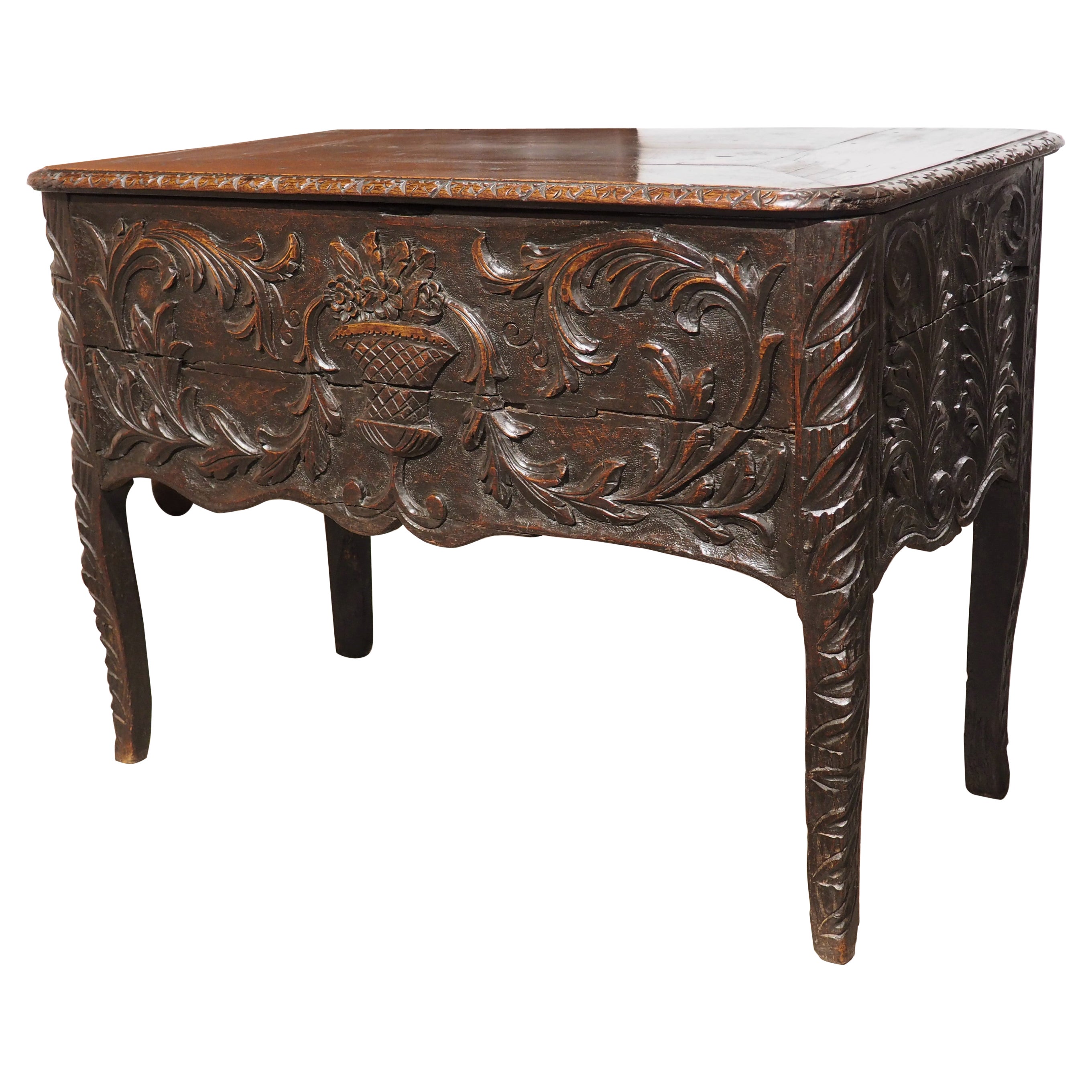A Well-Carved 18th Century "Maie" Console/Trunk from Provence, France