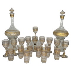 20 Pc, Antique Lobmeyr Hand Blown “Persian” Pattern Wine/Whiskey Set