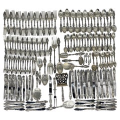 Used 161 Pc, “Lily” Whiting Sterling Silver Flatware Service 5 Place Setting for 18