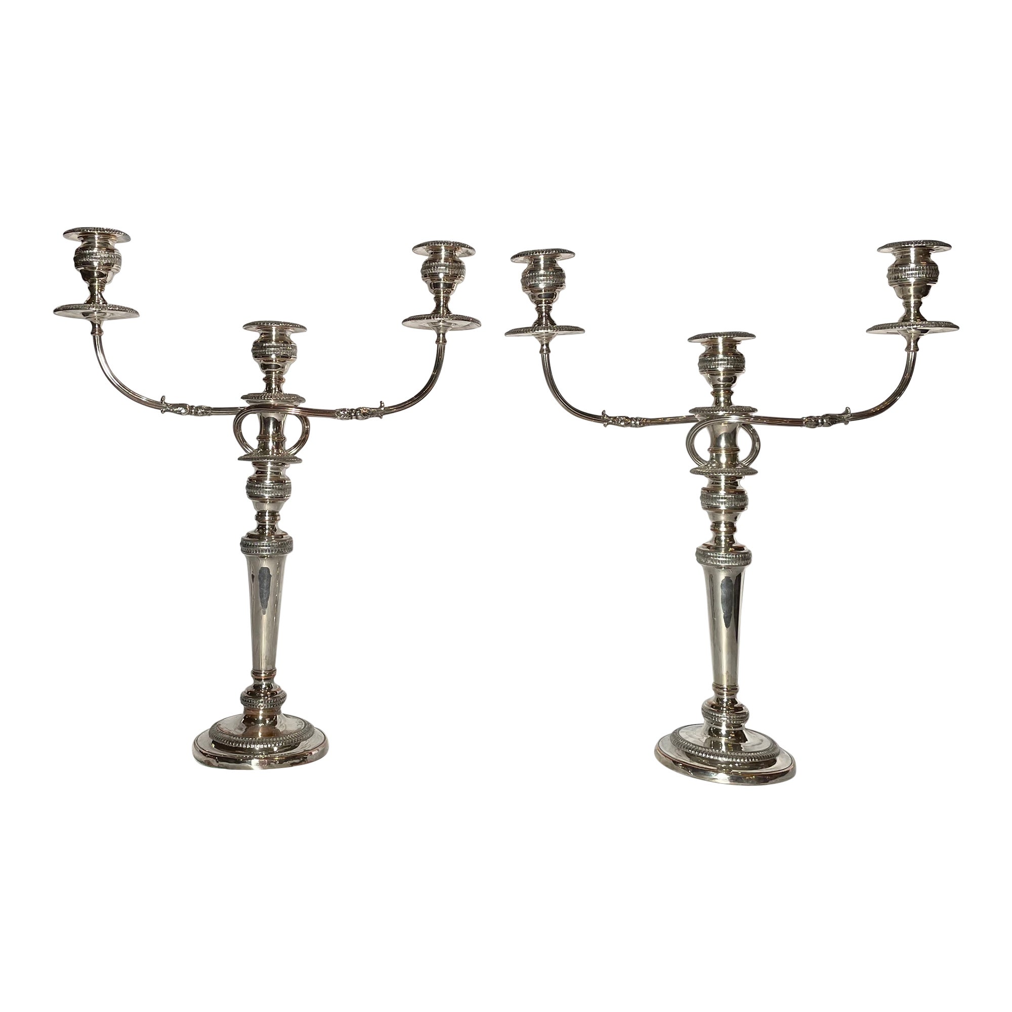 Pair of Antique English Sheffield Candelabras