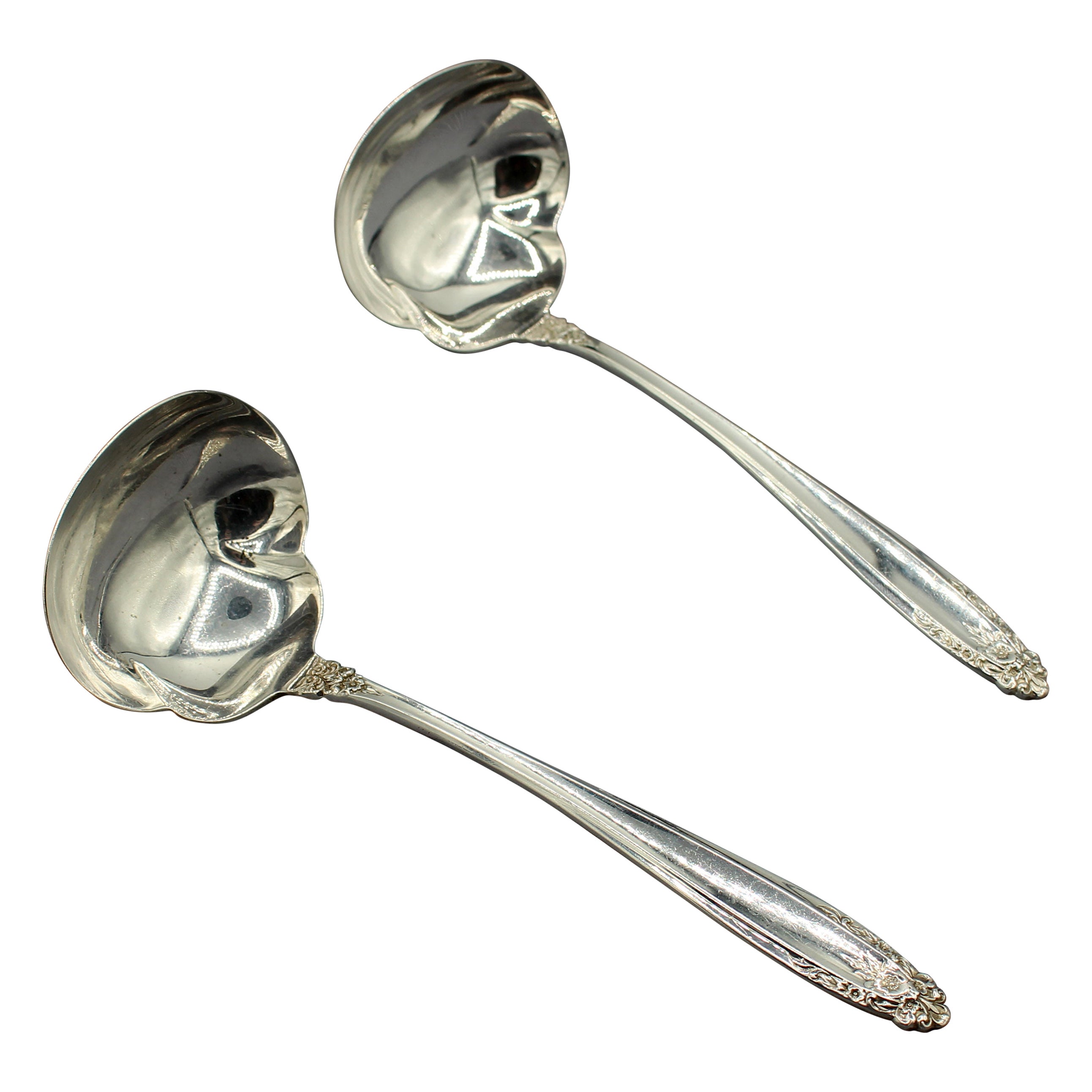 Circa 1939 Pair of Sterling Gravy Ladles For Sale