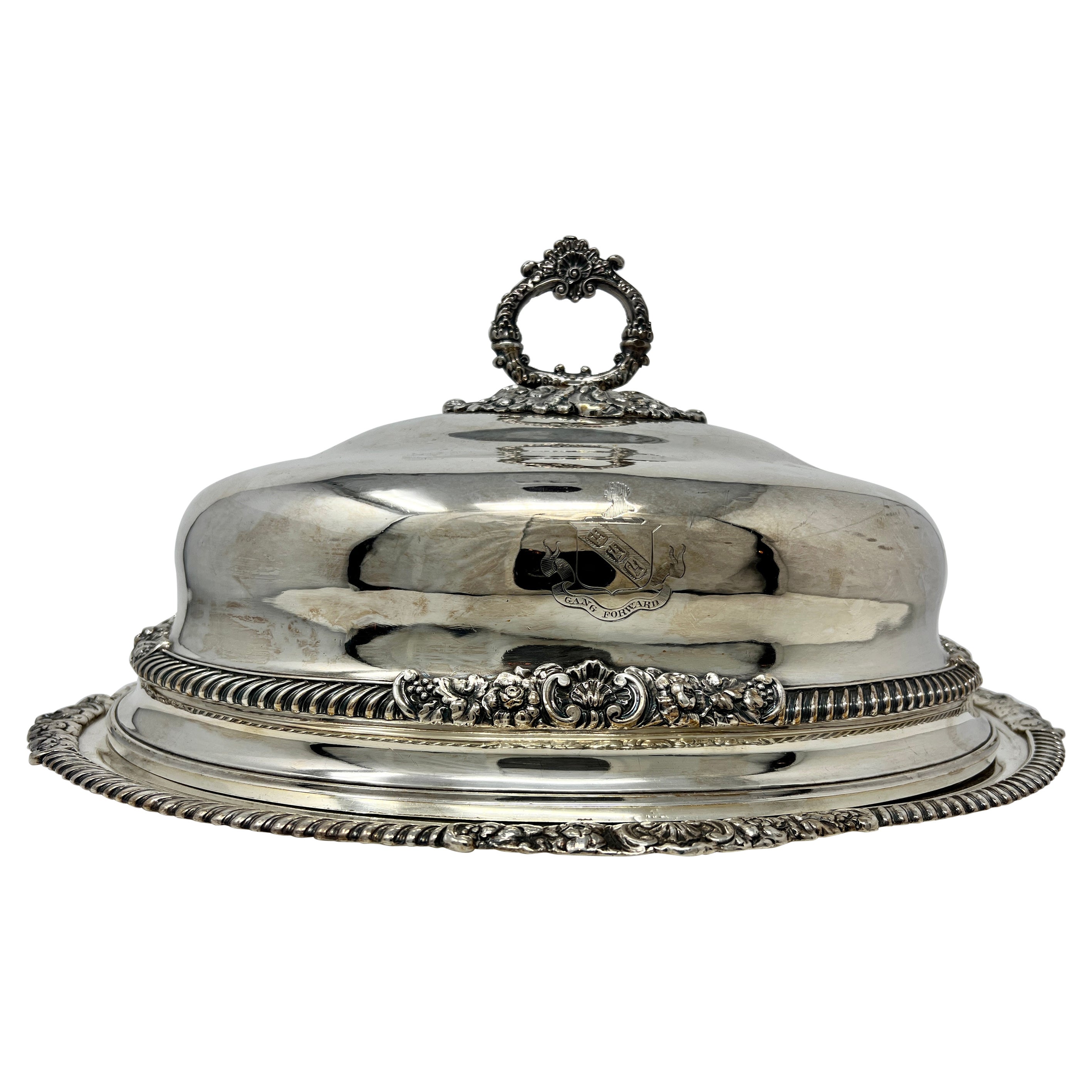 Antique English Handsome Sheffield Covered Dish 1870-90 For Sale