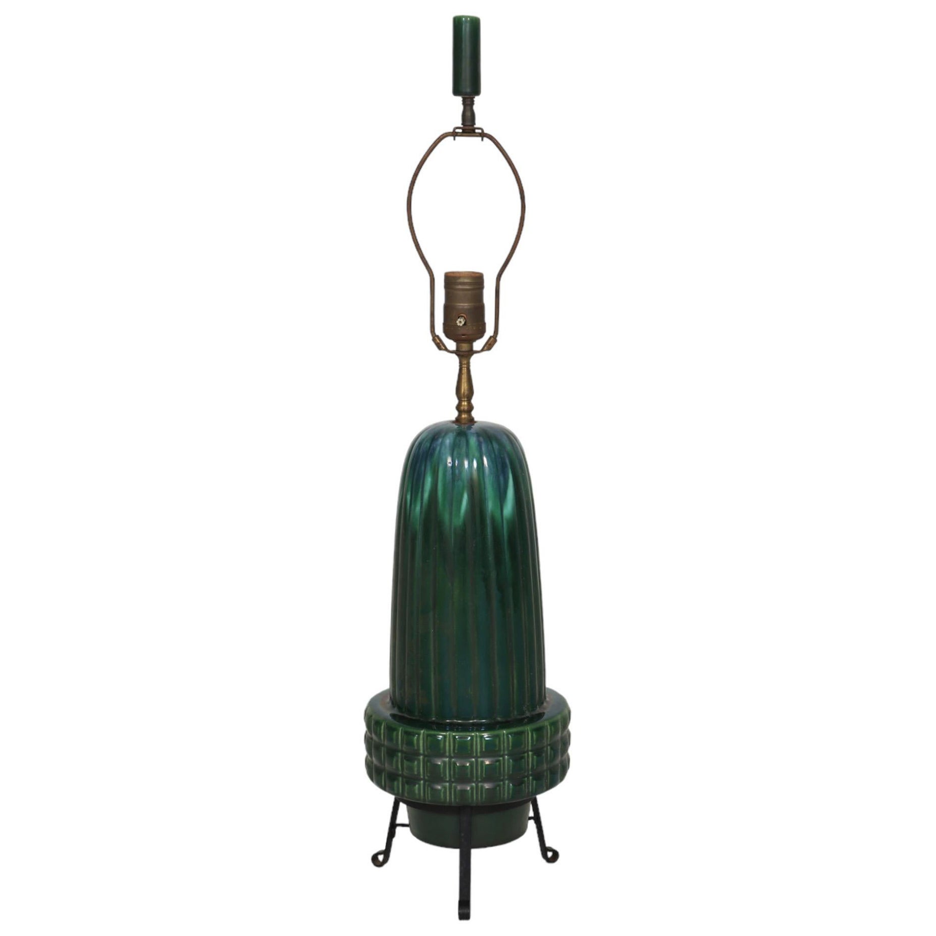 Emerald Green Atomic Style Table Lamp For Sale