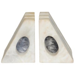 Mid-Century Marble Bookends - a Pair