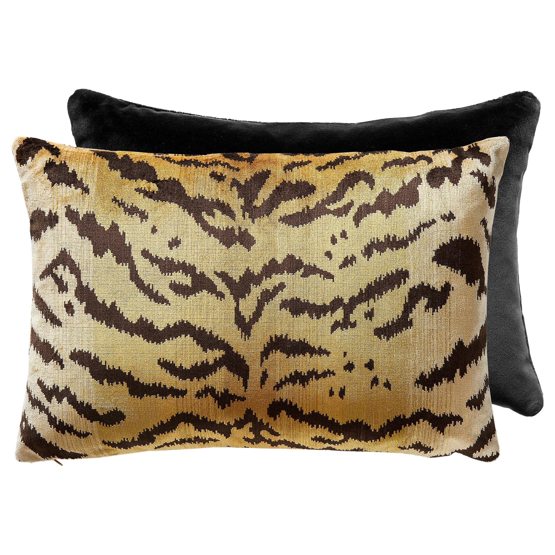 Tigre Silk/Indus Lumbar Pillow For Sale