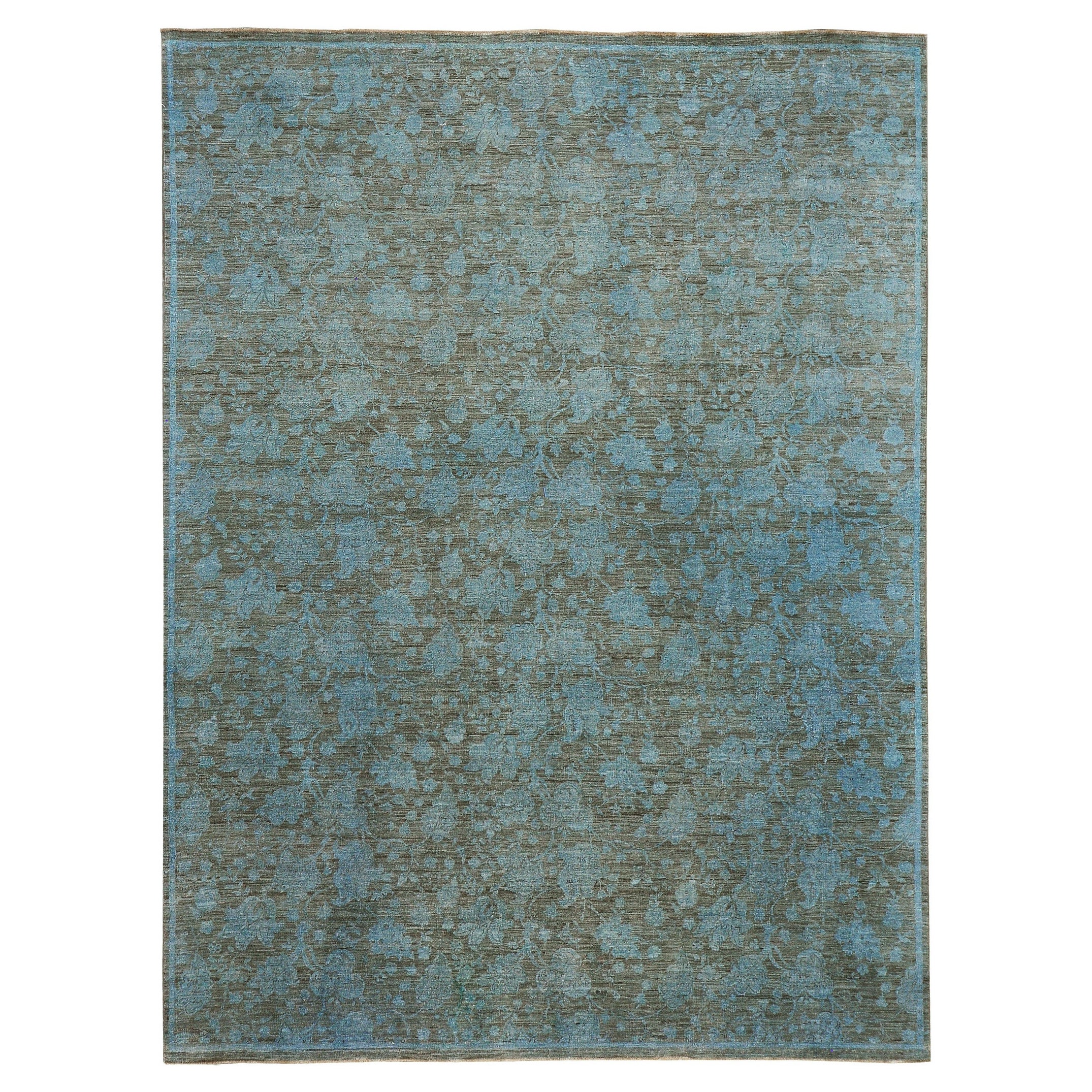 Overdyed Transitional Design Rug For Sale