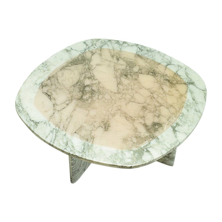 Minerals Arabescato, Rounded Square Low Table by Carla Baz For Sale