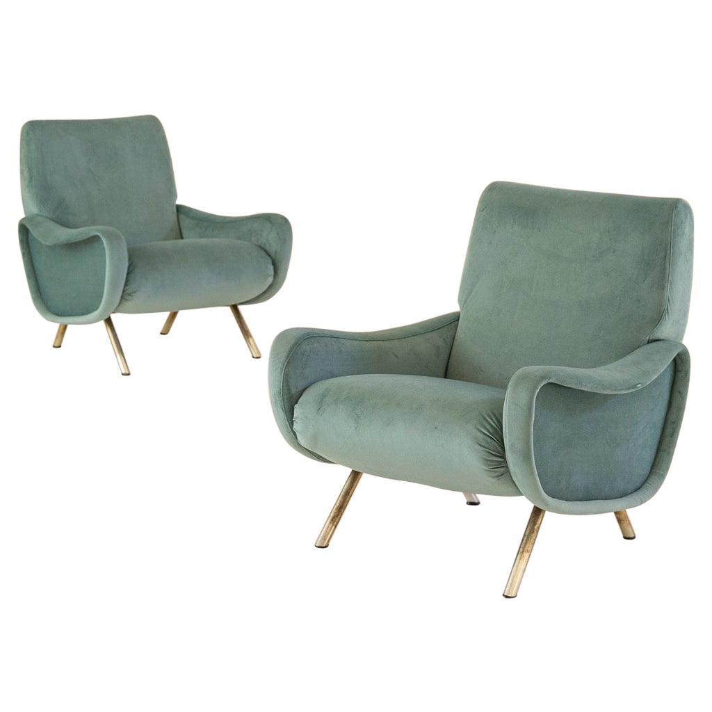 Midcentury pair of Lady Armchairs by Marco Zanuso for Arflex