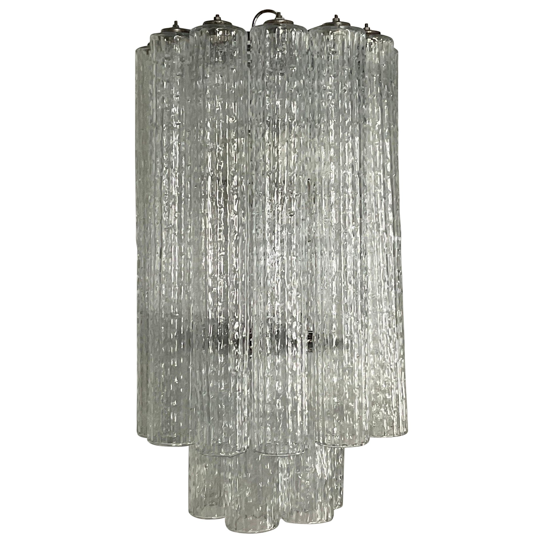 Murano glass chandelier attributable to Venini, 70s