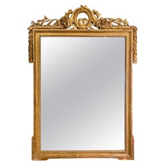 A Large Louis XVI Carved GiltWood 18th Century French Mirror