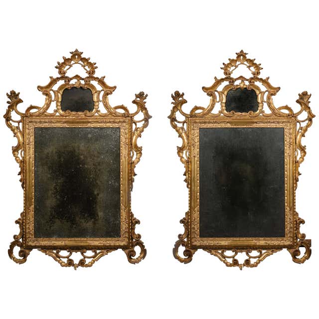 Pair of French Rococo Mirrored Armoire Doors For Sale at 1stDibs ...