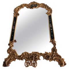 Napoleon III Table Mirror flowers gold