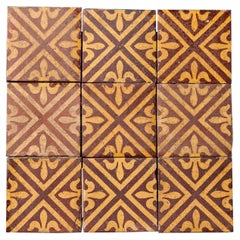 Antique Reclaimed English Encaustic Tiles by W. Godwin of Lugwardine