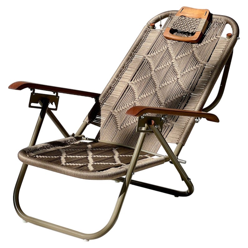 Beach chaise chair Japú Trama 2 - Outdoor area Garden and Lawn - Dengô Brasil For Sale