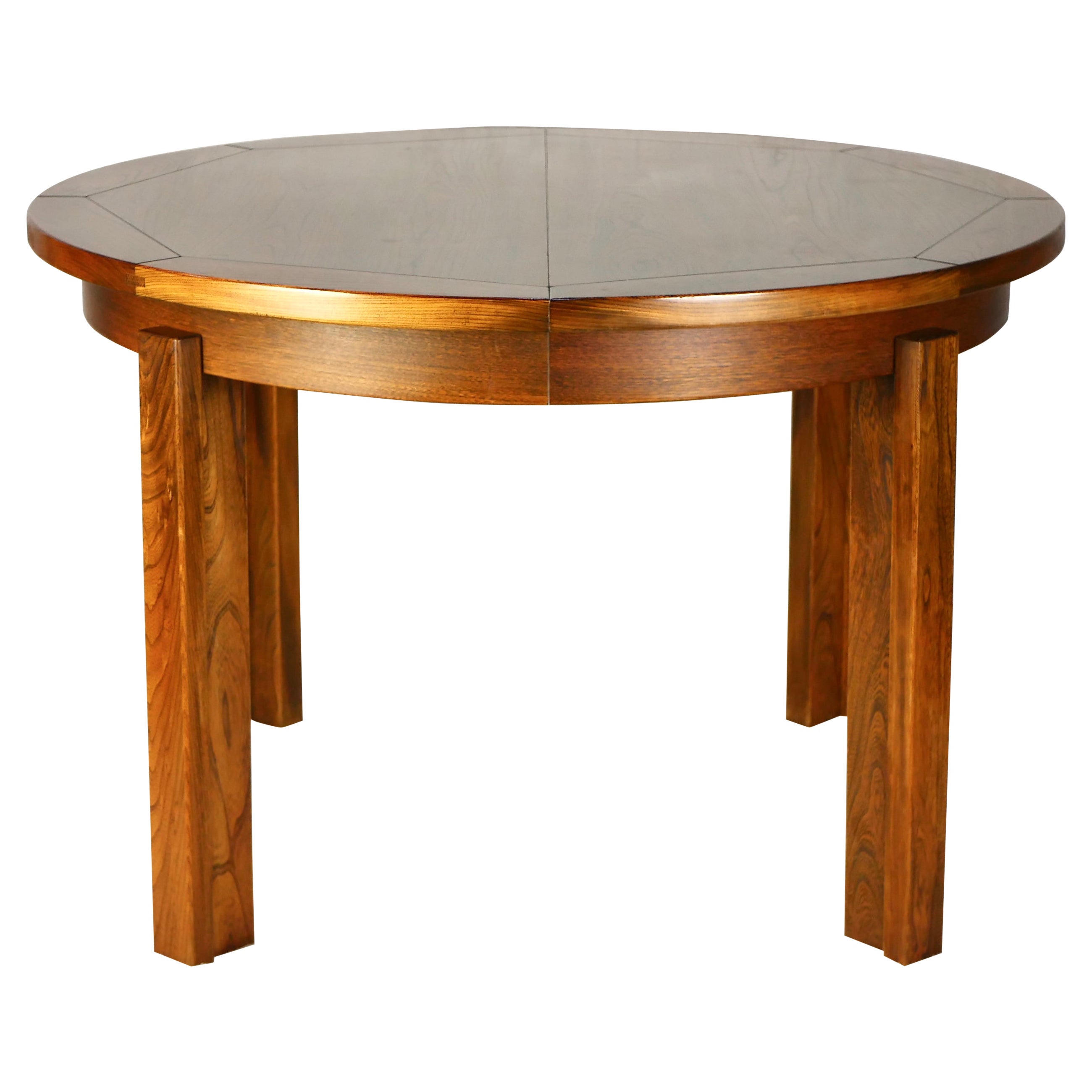 Expandable table (115-203cm) in solid elm by Maison Regain, 1970s, France