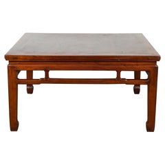 Antique Rich Brown Square Shaped Coffee Table with Spacious Top