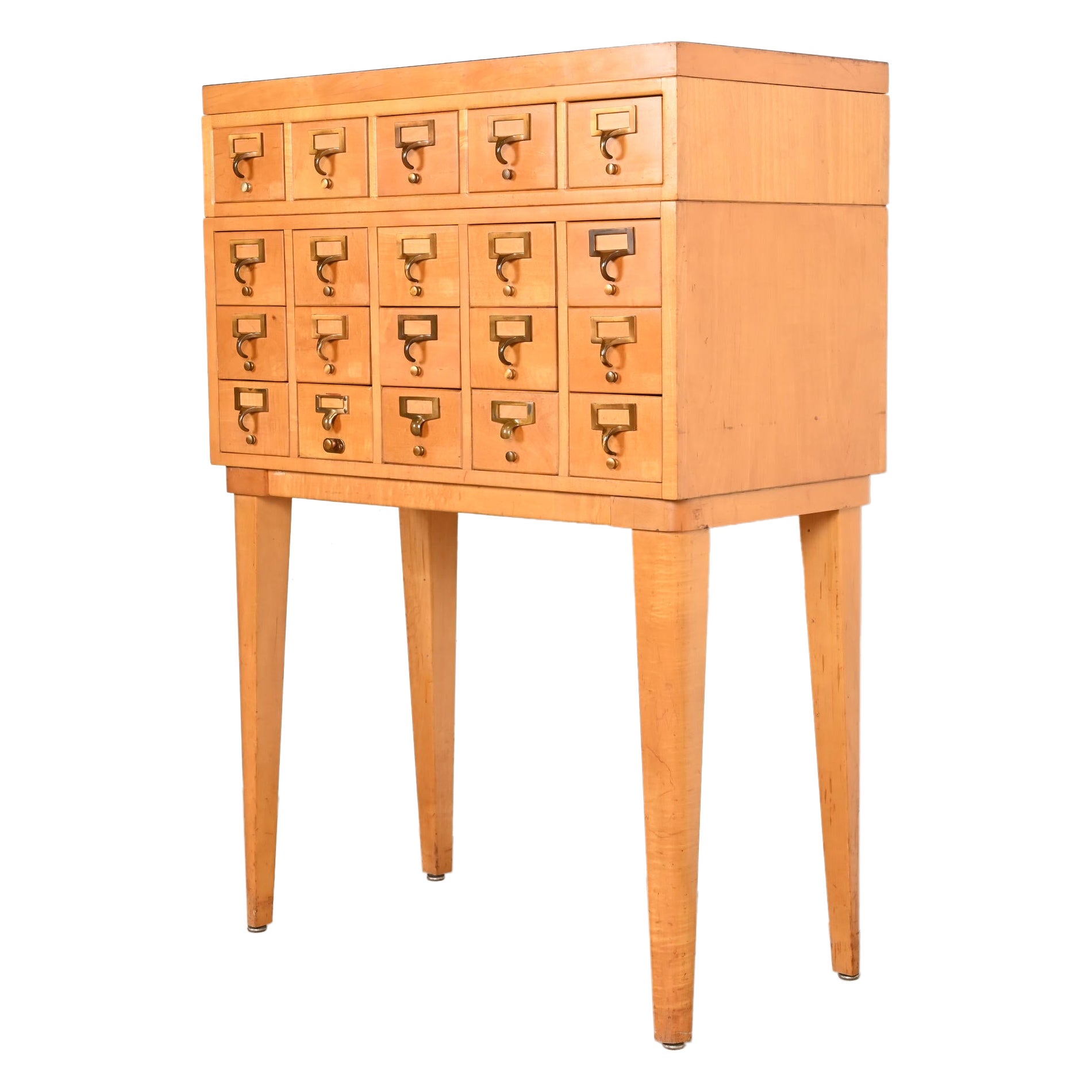 Mid-Century Modern 20-Drawer Library Card Catalog by Remington Rand