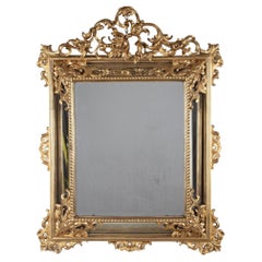 Miroir à coussin en bois doré du XIXe siècle