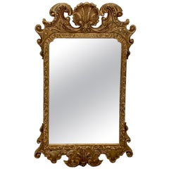 Antique English Georgian Style Giltwood Shell Mirror