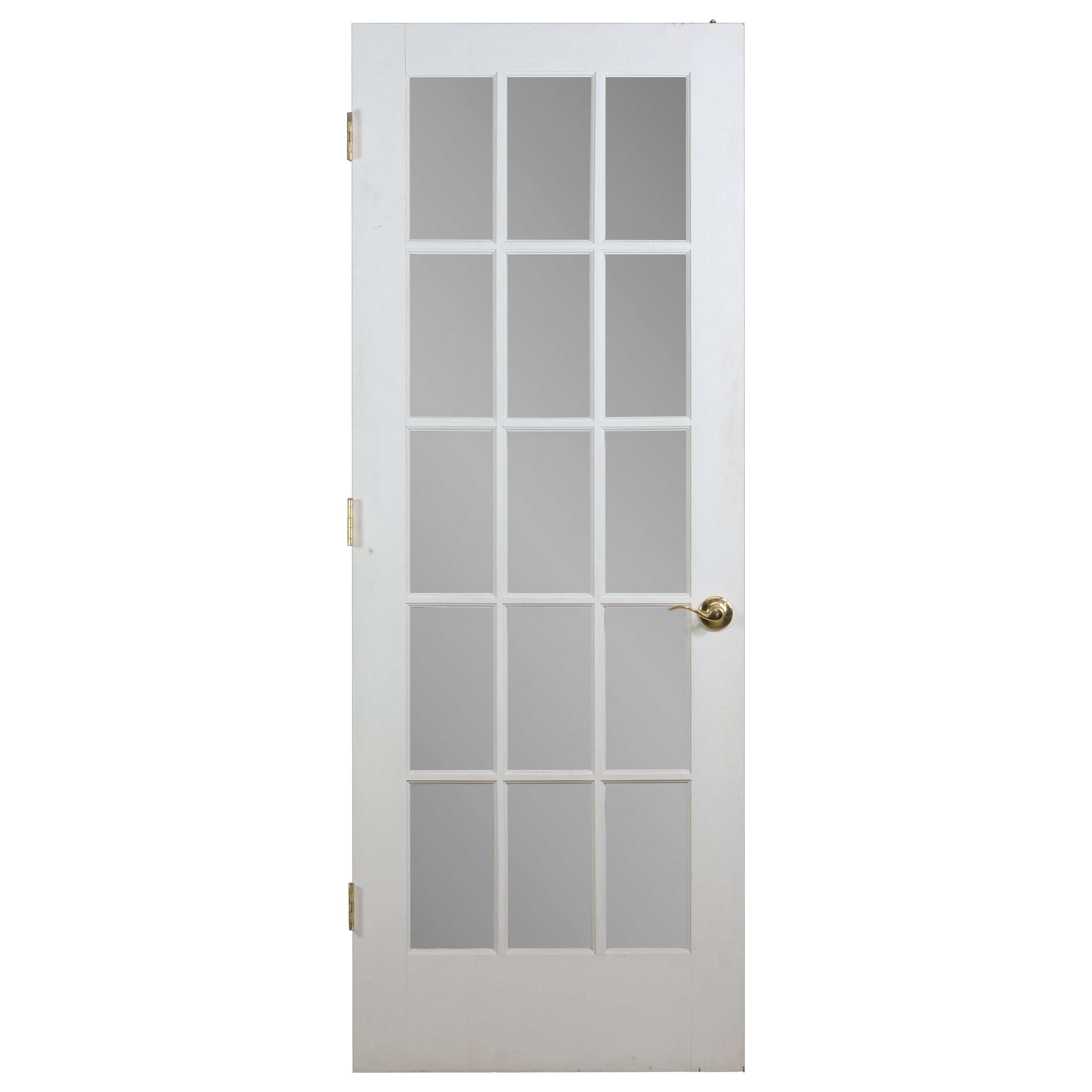 15 Lite White Wood French Door 80 x 30 Lever Hardware