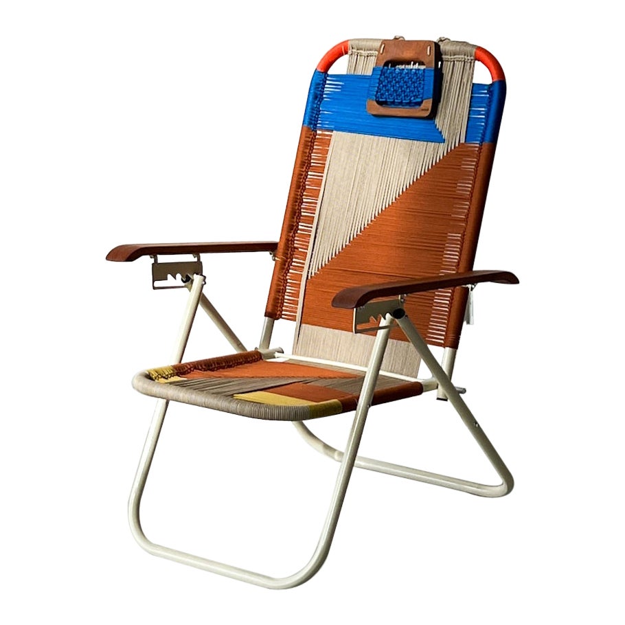 Reclining beach arm chair Japú - Trama 7 - Outdoor area - Dengô Brasil For Sale