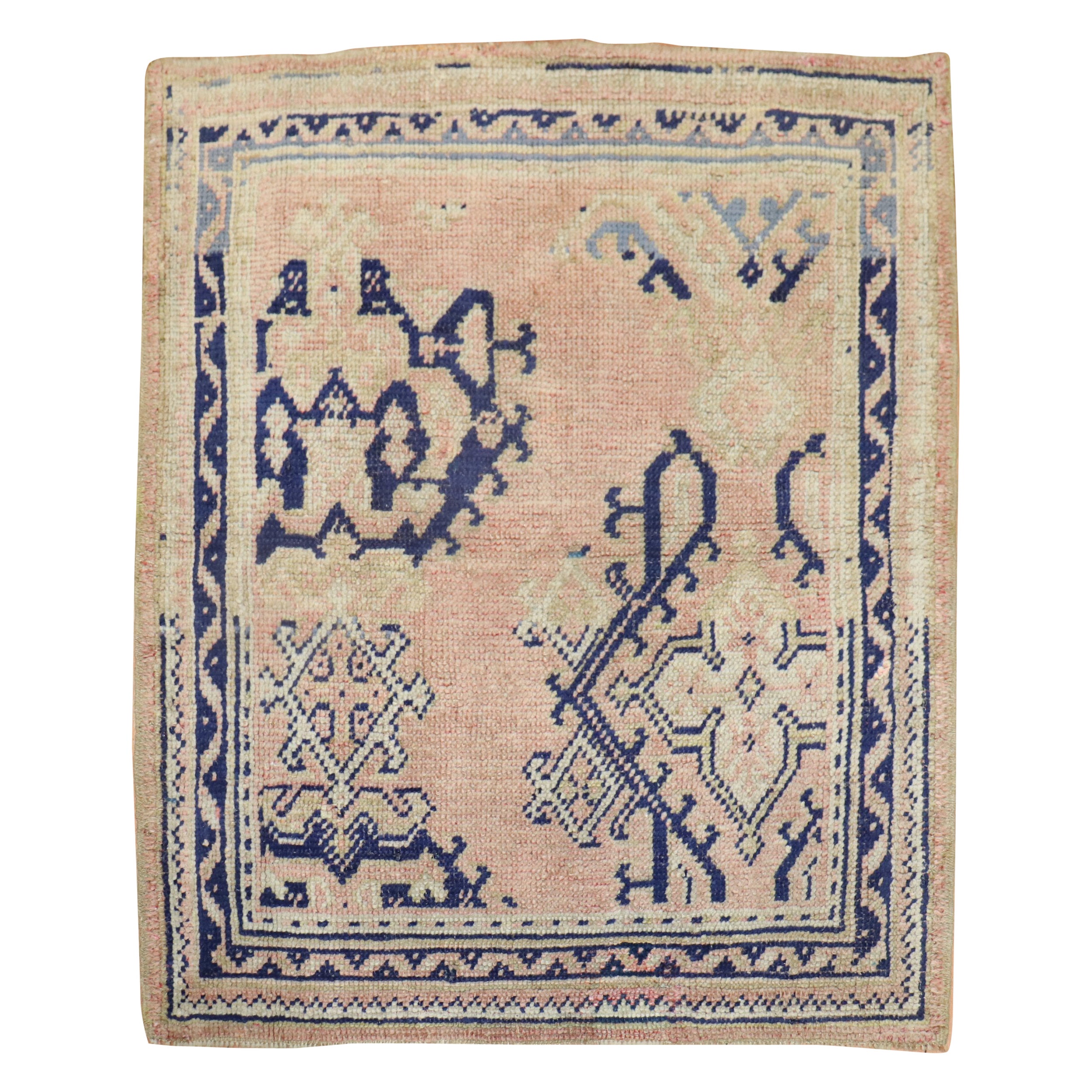 Zabihi Collection Antique Square Turkish Oushak Rug For Sale