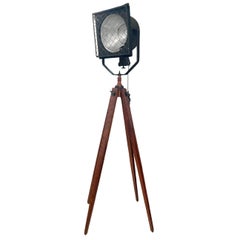 20. Jahrhundert Französisch Industrie Nussbaum Strahler - Vintage Metall Theater Licht