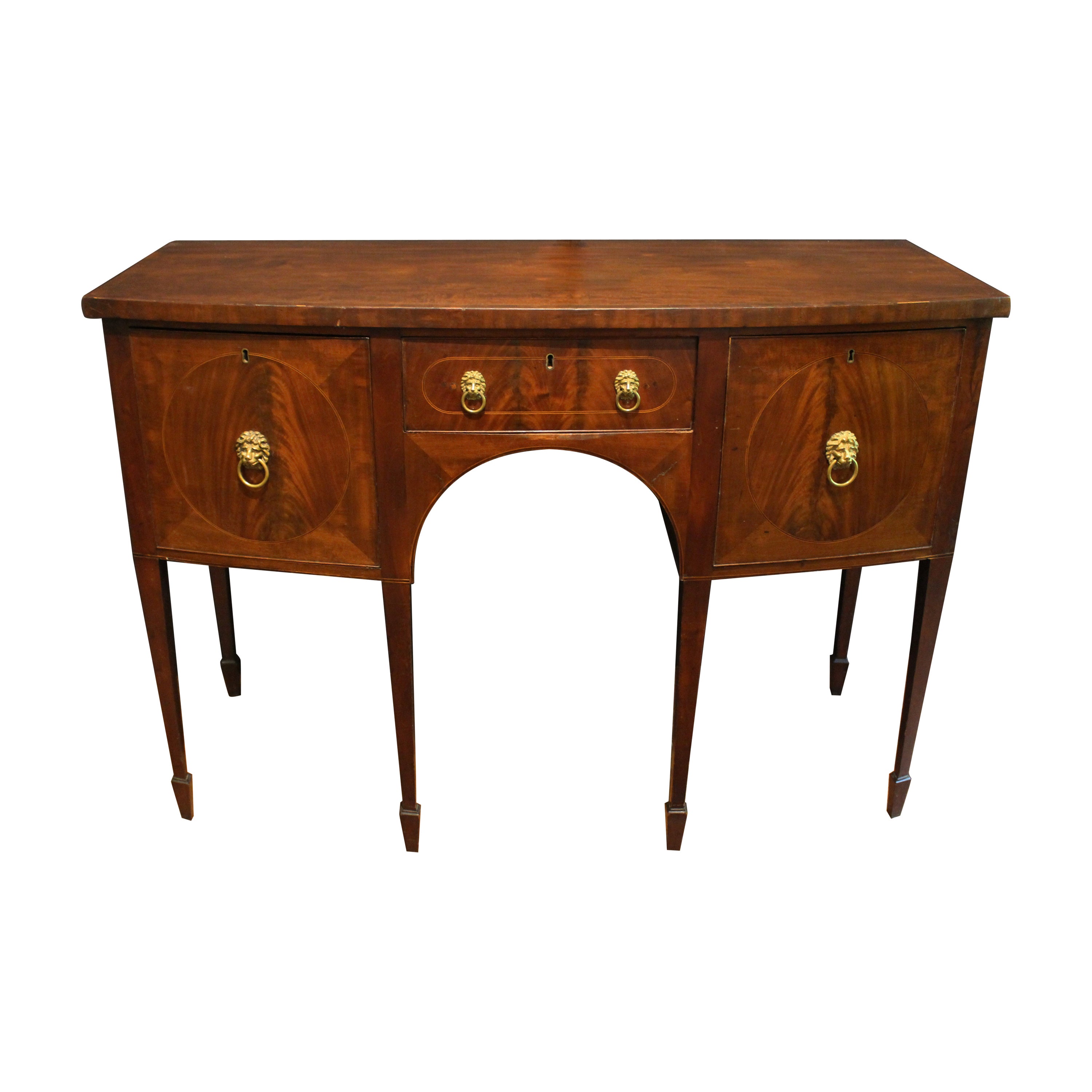 Circa 1770-90 George III Small Bowfront Sideboard For Sale